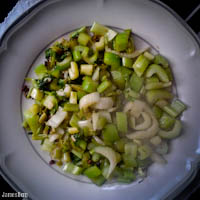 Celery stir-fried with garlic and szechuan peppers